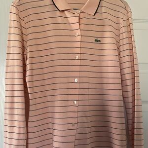 Women’s Lacoste Polo with Dark Stripes